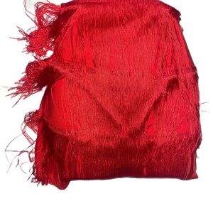 Vibrant Red Fringe Skirt